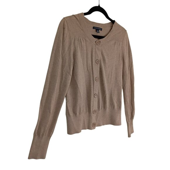 Banana Republic Cardigan Sweater Size M Beige Long-Sleeve Button-Front Womens - Picture 6 of 11